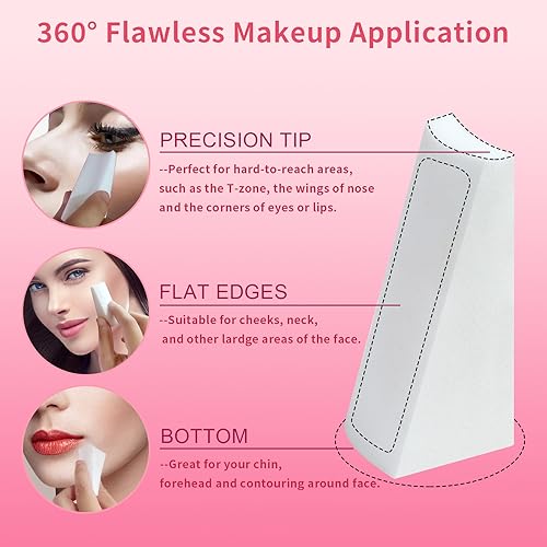 Fauxomor 108 Makeup Sponges Wedges, Latex-Free Triangle