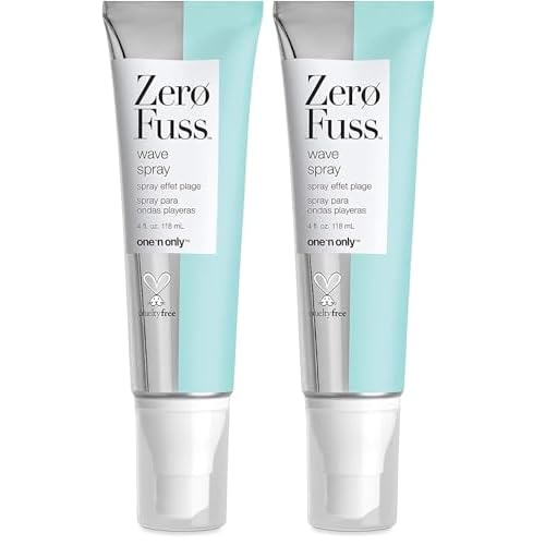 One 'N Only Zero Fuss Wave Spray, Lightweight, Creates Separation and Texture with No Sticky Feel, Matte Finish, Non-Drying Designed to Create Volume, 4 Fl. Oz (Pack of 2)