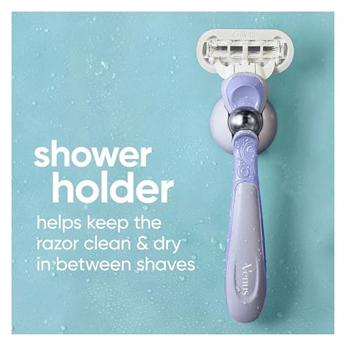 Gillette Venus Deluxe Smooth Swirl Women's Razor Handle + 4 Blade Refills, Flexible Handle and Pivoting Head