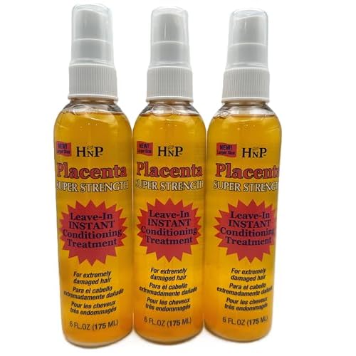 Hask Placenta Leave-In Conditioning Treatment Super Strength 6 Ounce (175ml) (3 Pack)