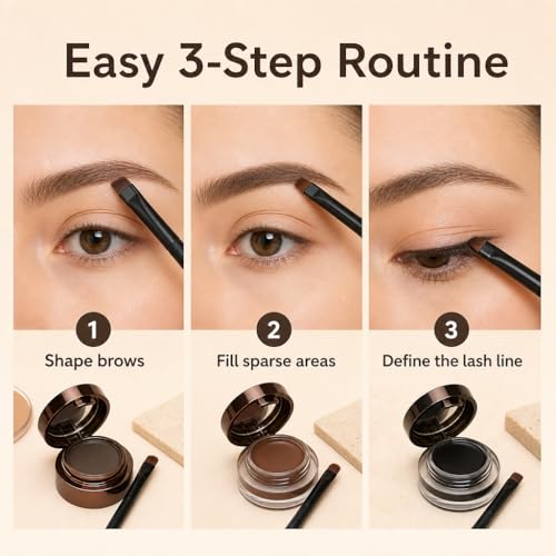 2-in-1 Brow Powder & Gel Eyeliner Kit with Mirror