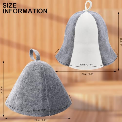 2 Pack Wool Sauna Hat for Men & Women