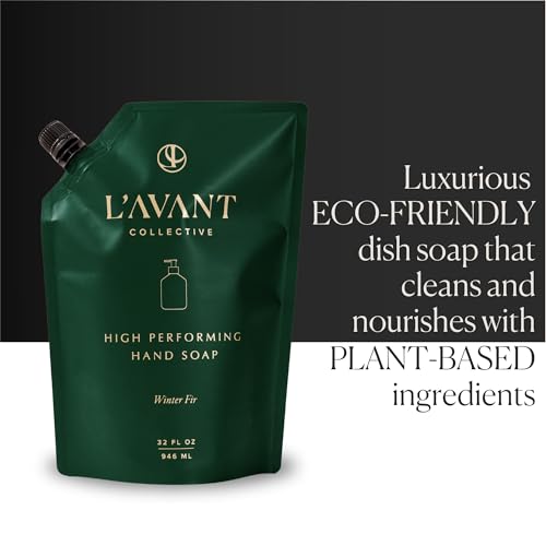 L¡¯AVANT Collective Luxury Hand Soap Refill | Liquid Cleanser with Natural Plant Based Formula, Gentle Daily Wash for Bathroom & Kitchen | Refill, 32 Fl Oz | Winter Fir