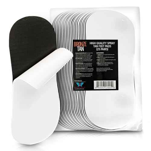 Bronze Tan Sticky Pads for Feet ? 25 Pairs, Disposable & Hygienic Non-Slip Pads ? Eco-Friendly Tanning Foot Protectors for Sunless or Self-Tanning at Home or Salon