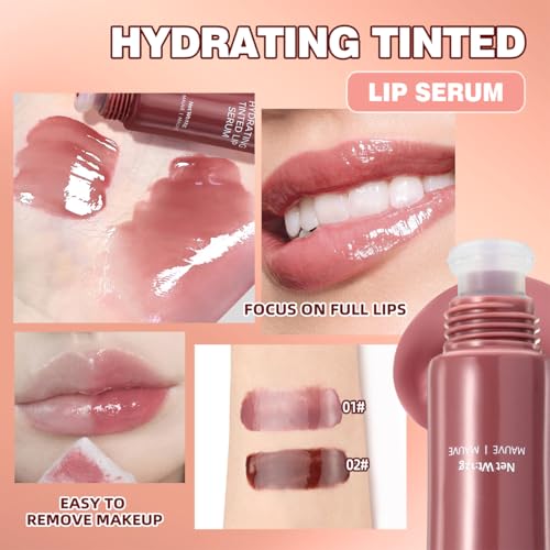 4-Color Tinted Lip Gloss Set with Hydrating Serum