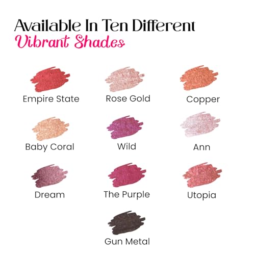 M2U NYC Copper Metallic Liquid Lipstick (0.21 oz.) - Long Lasting Frosted Lipstick with High Impact Color for Smudge Proof Shimmery Finish - No Transfer Glam Glitter Lip Gloss