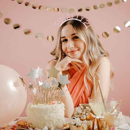 Semato 21st Birthday Sash & Rhinestone FINALLY 21 Birthday Headband Kit- Pink 21st Birthday Decorations for Her