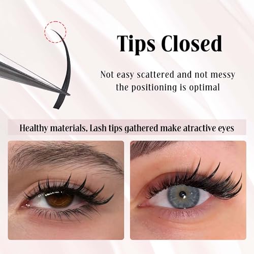 Wet Lashes Eyelash Extension Premade Manga Lashes Anime Chunk Cosplay Lashes C/D Curl Thick Wet Spikes Lash Extensions Wispy Comic Lash Clusters DIY Anime Lash Extensions (black, 0.07-C-Mix8-15mm)
