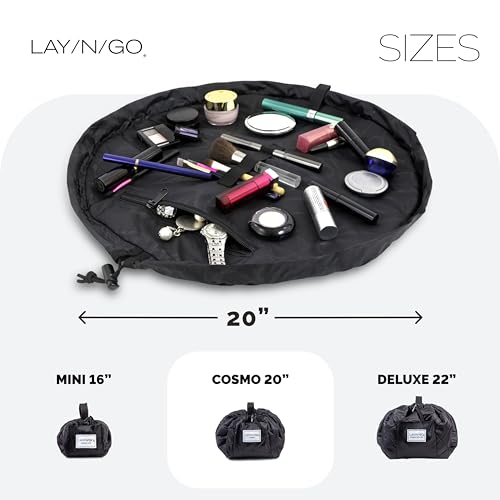 Lay-n-Go Cosmo Drawstring Makeup Bag Organizer – 20" Black