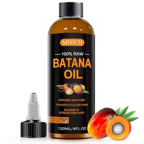 Dr Sebi Raw Batana Oil, 100% Natural Organic Hair Growth Oil for Men & Women, Sourced from Honduras, Pure, Unrefined, Enhances Thickness, Prevent Hair Loss 4 Oz