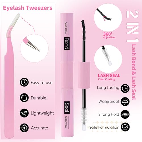 80D Wispy Lash Clusters Kit 8-16mm with Bond & Tweezers