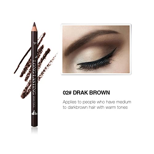 Dark Brown Eyebrow Pencil Set - 12 Waterproof Eyebrow Pens