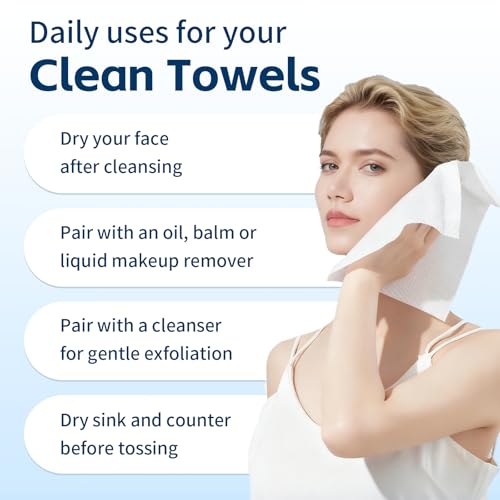 Chlitina 100% Biobased Face Towels XL, 50 Count