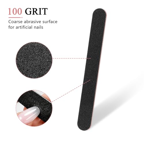 10 Pack Double Sided Nail Files 100/180 Grit Emery Boards for Manicure & Pedicure