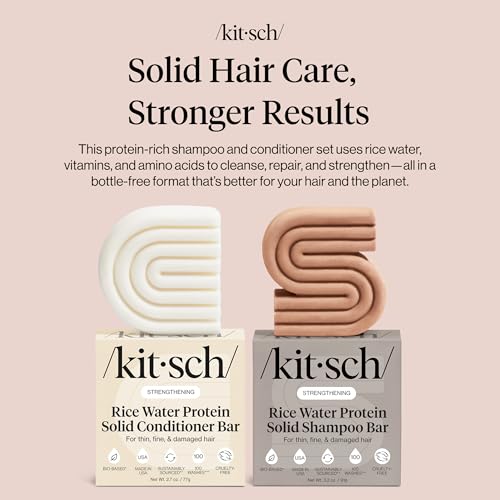Kitsch Rice Water Solid Shampoo & Conditioner Bar Set (2-Piece)