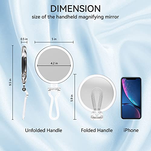 30X Magnifying Mirror with Handle, Double-Sided 1X/30X, 5 Inches