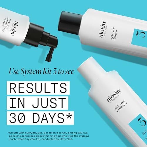 Nioxin System 3 Scalp Care + Hair Thickening Leave-In Treatment | For Colored, Dry, & Damaged Hair with Light Thinning | Strengthen & Nourish with Niacinamide & Biotin