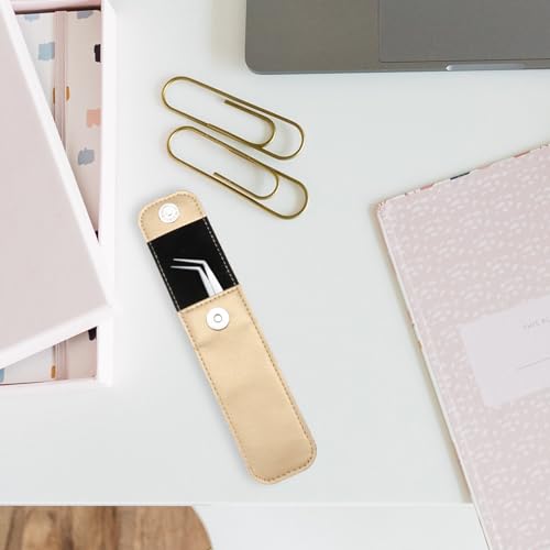 Beaupretty Pu Leather Tweezers Protective Case for Eyelash Grafting Smooth Shockproof Cover Travel Storage Sleeve 5.70X1.69X0.19In Lightweight Portable