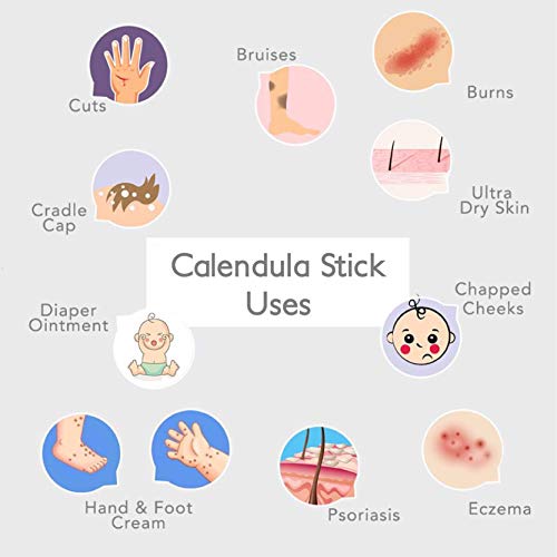 Green + Lovely Calendula Skin Stick Organic Lotion Sticks Moisturizing Balm Ointment Salve Multipurpose Hand Cream Body Bar, 0.5 oz, Lavender Bud (1 Tube)