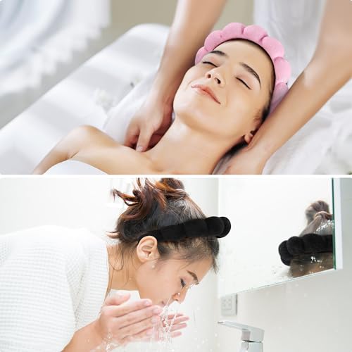 Spa Headbands for Washing Face, Set of 2 Terry Cloth Headbands