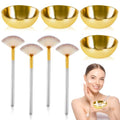 Gold Facial Bowl and Brush Set - 8 Pcs Stainless Steel
