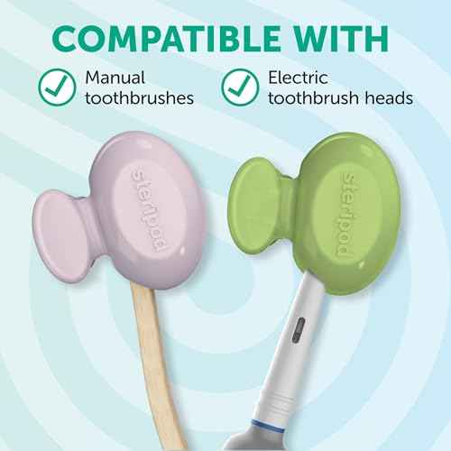 Steripod Clip-On Toothbrush Protector, Keeps Toothbrush Fresh and Clean, Fits Most Manual and Electric Toothbrushes, 1 Count