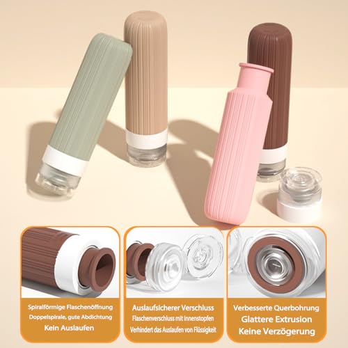 NuvaConx 18-Pack Travel Bottles Set - TSA Approved Silicone Containers