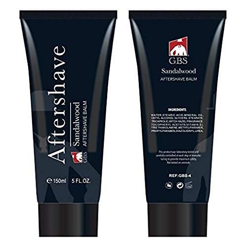 G.B.S Men¡¯s Aftershave Balm - Premium Sandalwood Scent - Soothes Razor Burn & Moisturizes Sensitive Skin - Fast-Absorbing Formula - 5 Fl Oz