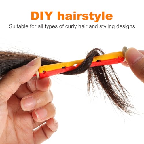 CLISPEED Perm Rod Hair Rollers with Rubber Bands Hollow Spiral Rods