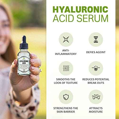 Herbalicious Hyaluronic Acid Serum ? Hyaluronic Acid Serum for Face ? Paraben-Free Pure Hyaluronic Acid ? Moisture Boost Hydrating Serum ? Anti-Aging Serum for Fine Lines, Wrinkles ? 2oz