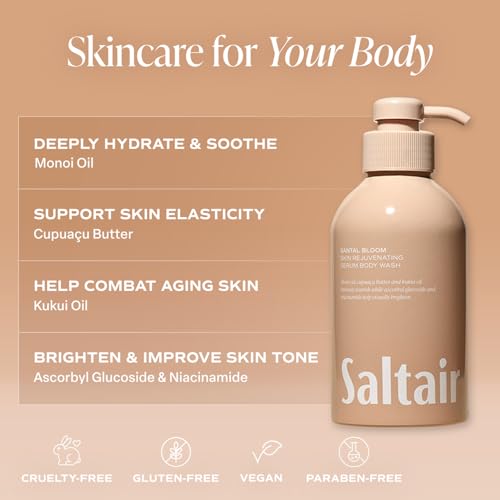 Saltair Body Oil and 2-Pack Body Wash Set ? Moisturizing Cleanser and After-Shower Skincare Duo ? Santal Bloom Scent