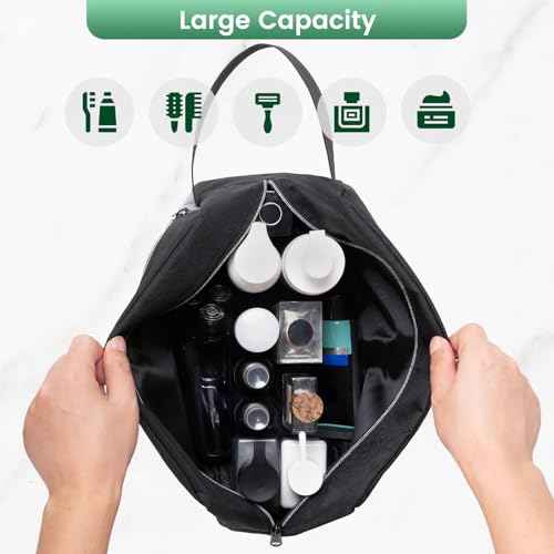 Travel Toiletry Bag - Large Travel Bag for Toiletries, Cosmetics, Accessories, Gifts - Black