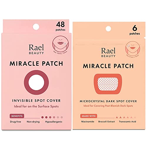 Rael Miracle Bundle - Invisible Spot Cover (48 Count), Microcrystal Dark Spot Cover (6 Count)