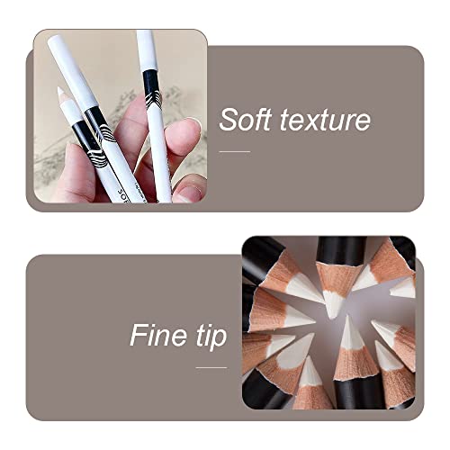 White Eyeliner Pencils 12 Pack Waterproof Eye Brightener