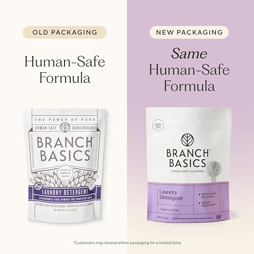 Branch Basics Laundry Detergent, 4 lb (120 loads) Fragrance-Free – 64 oz Pack
