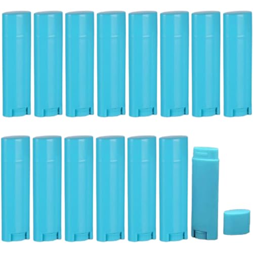 FZBNSRKO 5ml 100Pcs Empty Oval Deodorant Lip balm Tubes Containers Twist-up Refillable Containers for Lipstick,Chapstick,Homemade Lip balm,DIY Deodorants(Sky Blue)