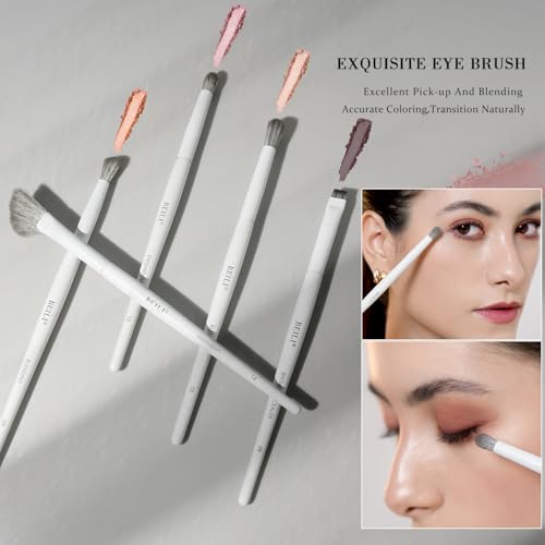BEILI 12-Piece White Makeup Brush Set, Premium Synthetic Brushes for Foundation, Blending, Eyeshadow, Contour, Blush, and Eyeliner, Luxury Gift-Ready