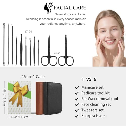 26-Piece Professional Manicure Set with Black Case