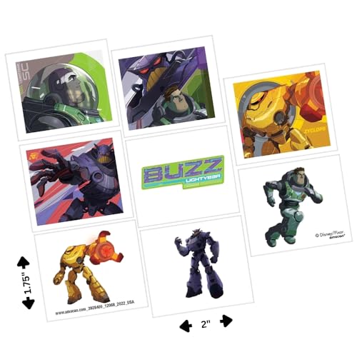 Lightyear Temporary Tattoos - 8 Pack Assorted Multicolor
