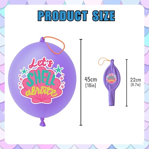 Mermaid Party Favors Set - 24 Punch Balloons & 48 Tattoos