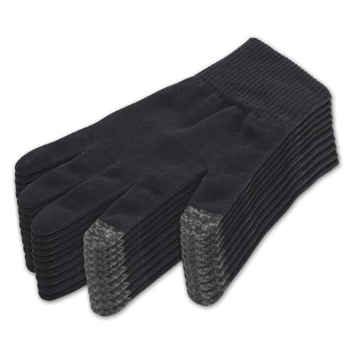 Donfri 10 Pairs Cotton Moisturizing Gloves Men Touchscreen Fingers for Eczema Dry Hands Hand Care Overnight Moisturizing (Medium-Black)