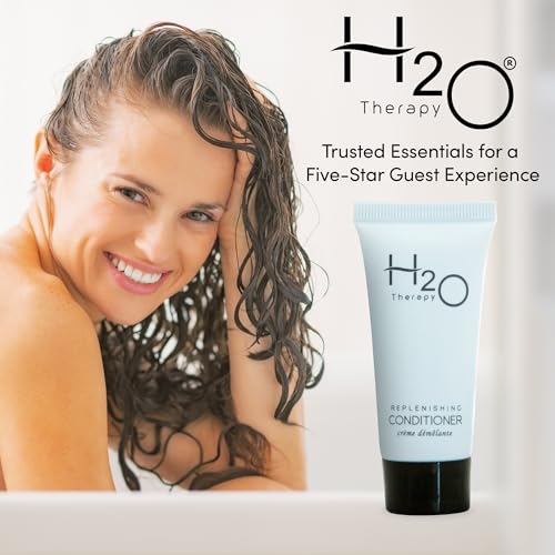 Travel Size Hotel Conditioner 300 Count 0.85 oz Bottles Guest Amenities for Hotels Vacation Rentals and Short Term Rentals Paraben Free Green Tea Scent Infused with Aloe and Olive Oil by H2O Therapy)