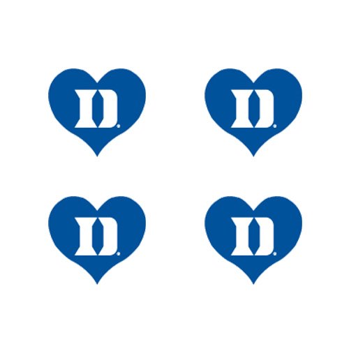 NCAA Duke Blue Devils 4-Pack I Love My U Temporary Tattoos