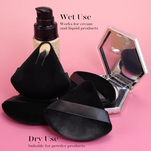 BEAKEY Triangle Powder Puff 12-Pack | Velvet Makeup Sponges