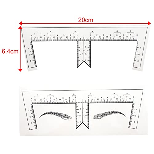 Guapa 50pcs/Pack Eyebrow Ruler with Brow Shape Disposable Microblading Ruler Sticker Adhesive Brows Positioning Measure Tool