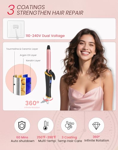 UKLISS Mini 3/4 Inch Curling Iron - Travel Size for Short Hair