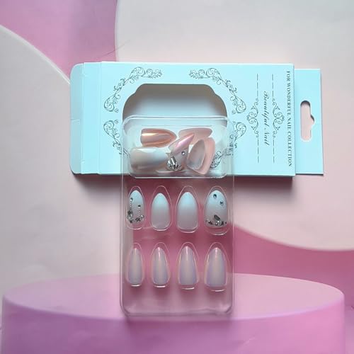 YIHONGYAN Almond Ombre Press-On Nails Kit - 24 Pcs Acrylic