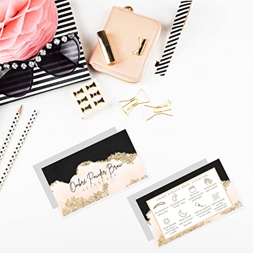 Ombre Powder Brow Aftercare Cards 50 Pack | Business Card Size
