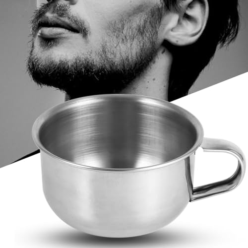 Shaving Soap Bowl, Shaving Mug, Stainless Steel Soap Bowl with Handle for Man