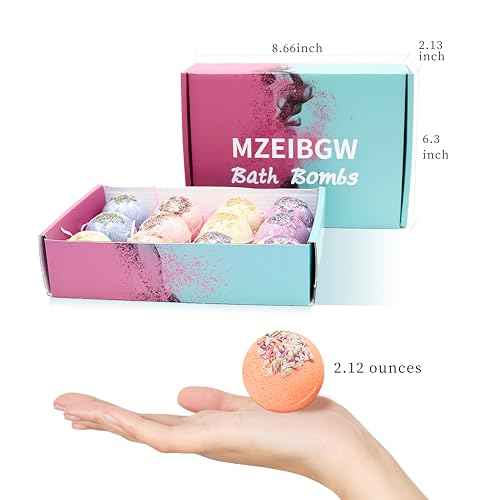 Bath Bombs for Women Mom Kids, 12 PCS Handmade Natural, Spa Relaxing Birthday Gift Set for Her/Him, Women, Girls, Wife, Mother
